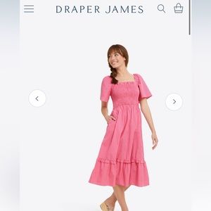 Draper James Deana Smoked Dress in Pink Stripe 2X